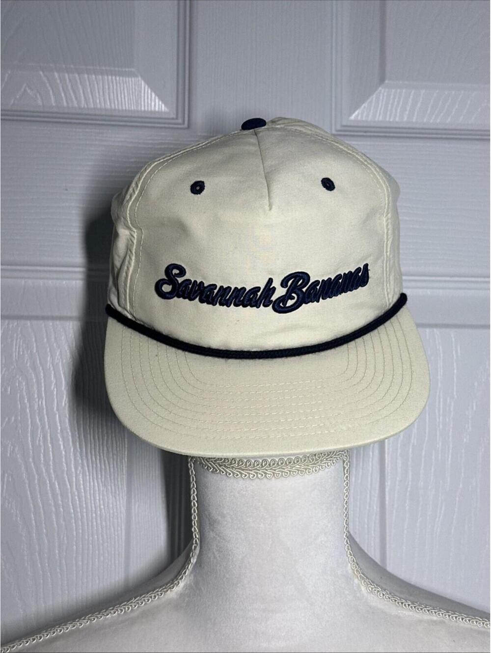 Savannah Bananas EvoShield Rope Snapback Hat Cream White Script Baseball Cap